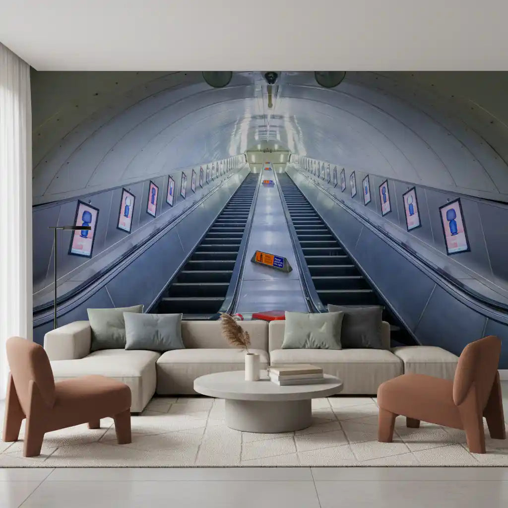 Metallic Transit Geometry Wall Mural