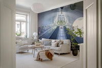 Metallic Transit Geometry Wall Mural