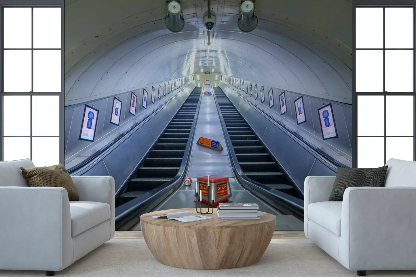 Metallic Transit Geometry Wall Mural