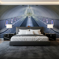 Metallic Transit Geometry Wall Mural