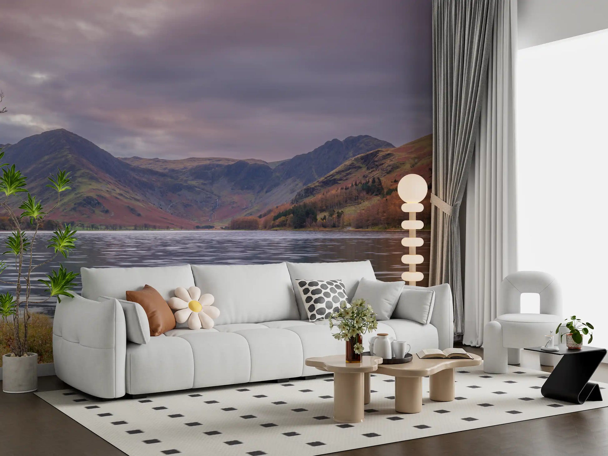 Serene Mountain Wilderness Scenery Wall Mural