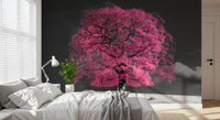 Surreal Magenta Foliage Landscape Wall Mural