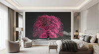 Surreal Magenta Foliage Landscape Wall Mural