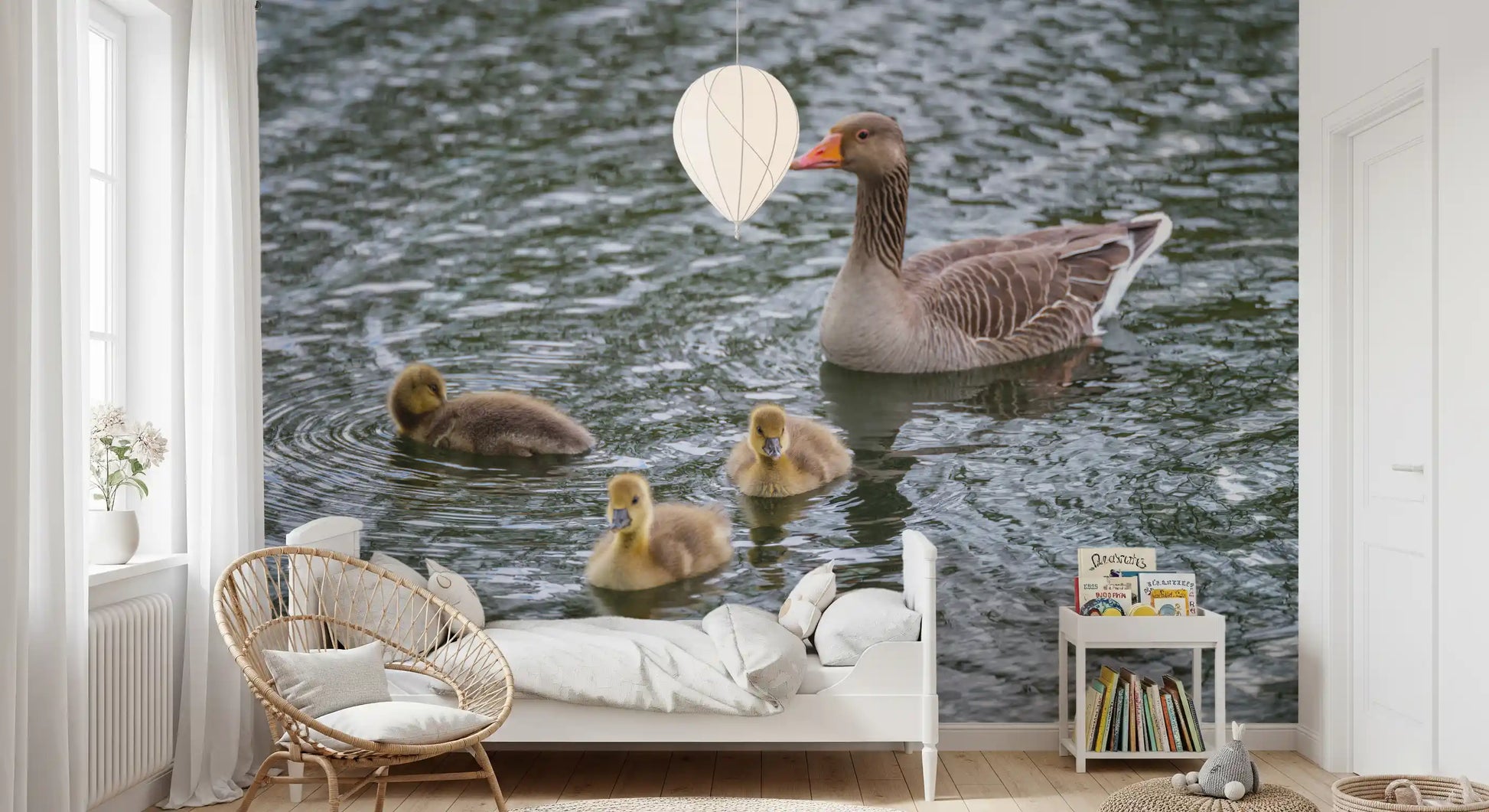 Serene Waterfowl Pond Reflections Wall Mural