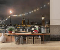 Thames Riverfront Twilight Scene Wall Mural