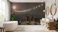 Thames Riverfront Twilight Scene Wall Mural