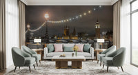 Thames Riverfront Twilight Scene Wall Mural