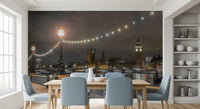 Thames Riverfront Twilight Scene Wall Mural