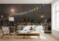 Thames Riverfront Twilight Scene Wall Mural