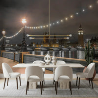 Thames Riverfront Twilight Scene Wall Mural