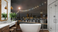 Thames Riverfront Twilight Scene Wall Mural
