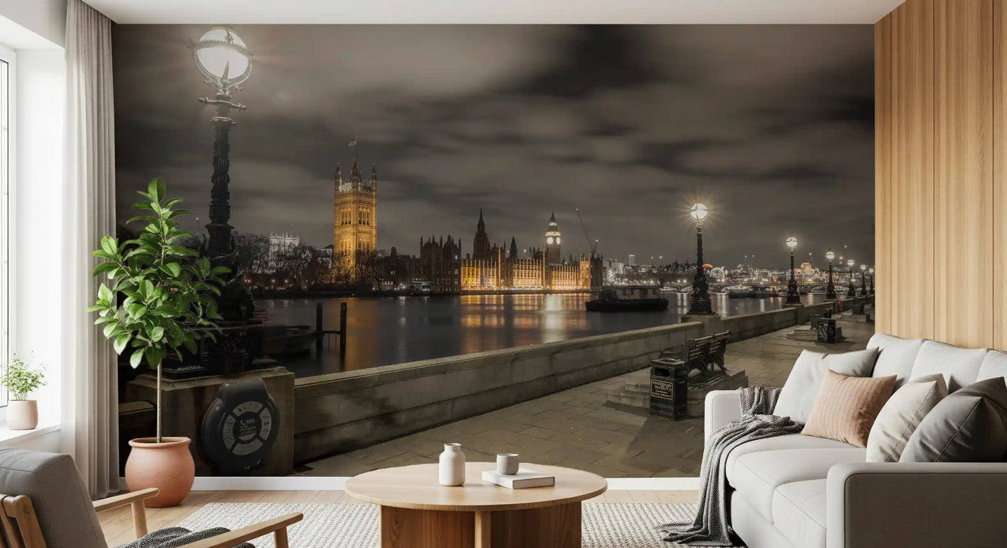 Westminster Evening Riverside Vista Wall Mural