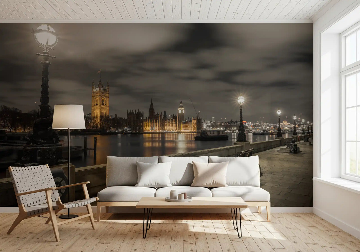 Westminster Evening Riverside Vista Wall Mural