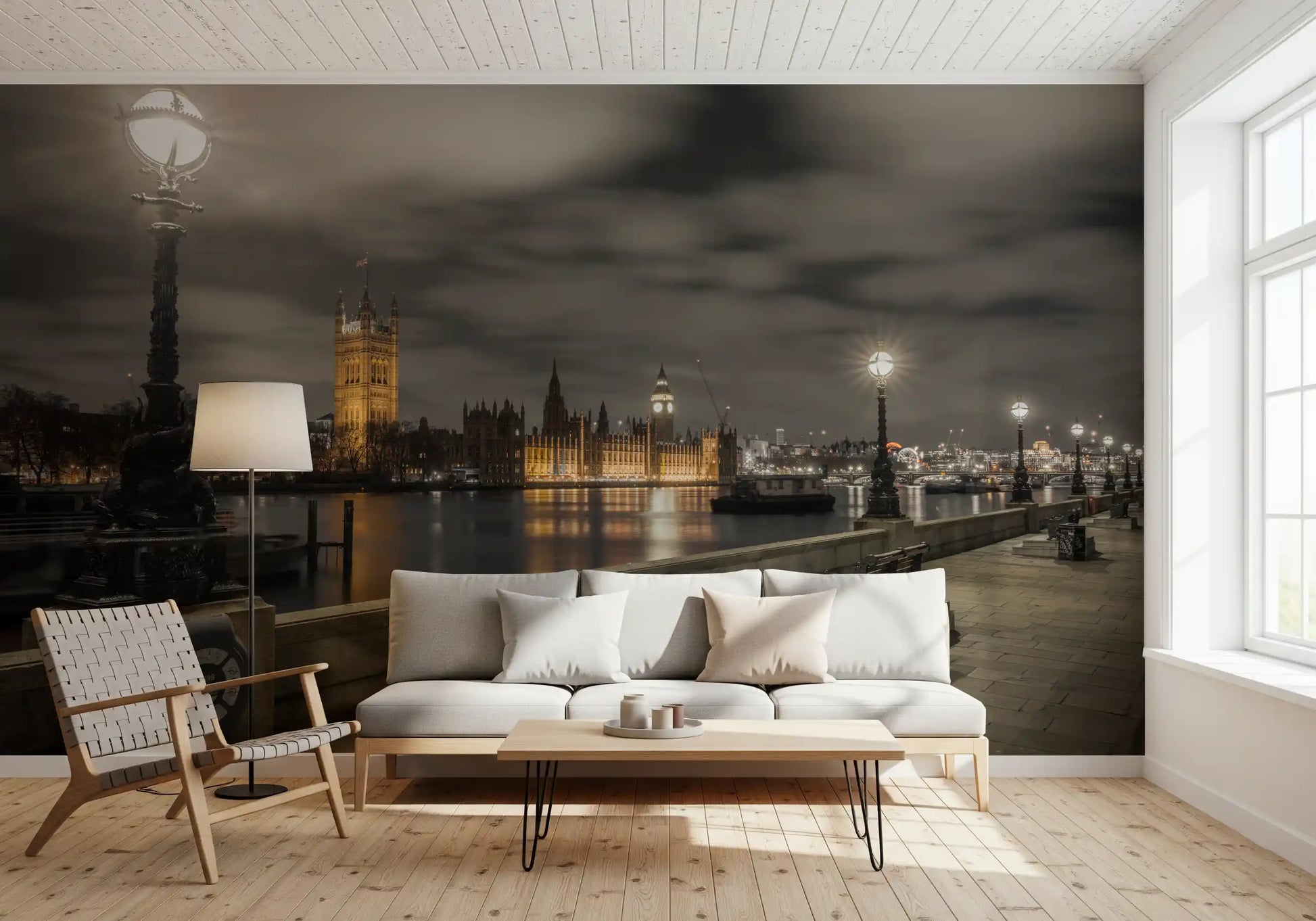 Westminster Evening Riverside Vista Wall Mural