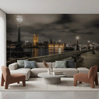 Westminster Evening Riverside Vista Wall Mural