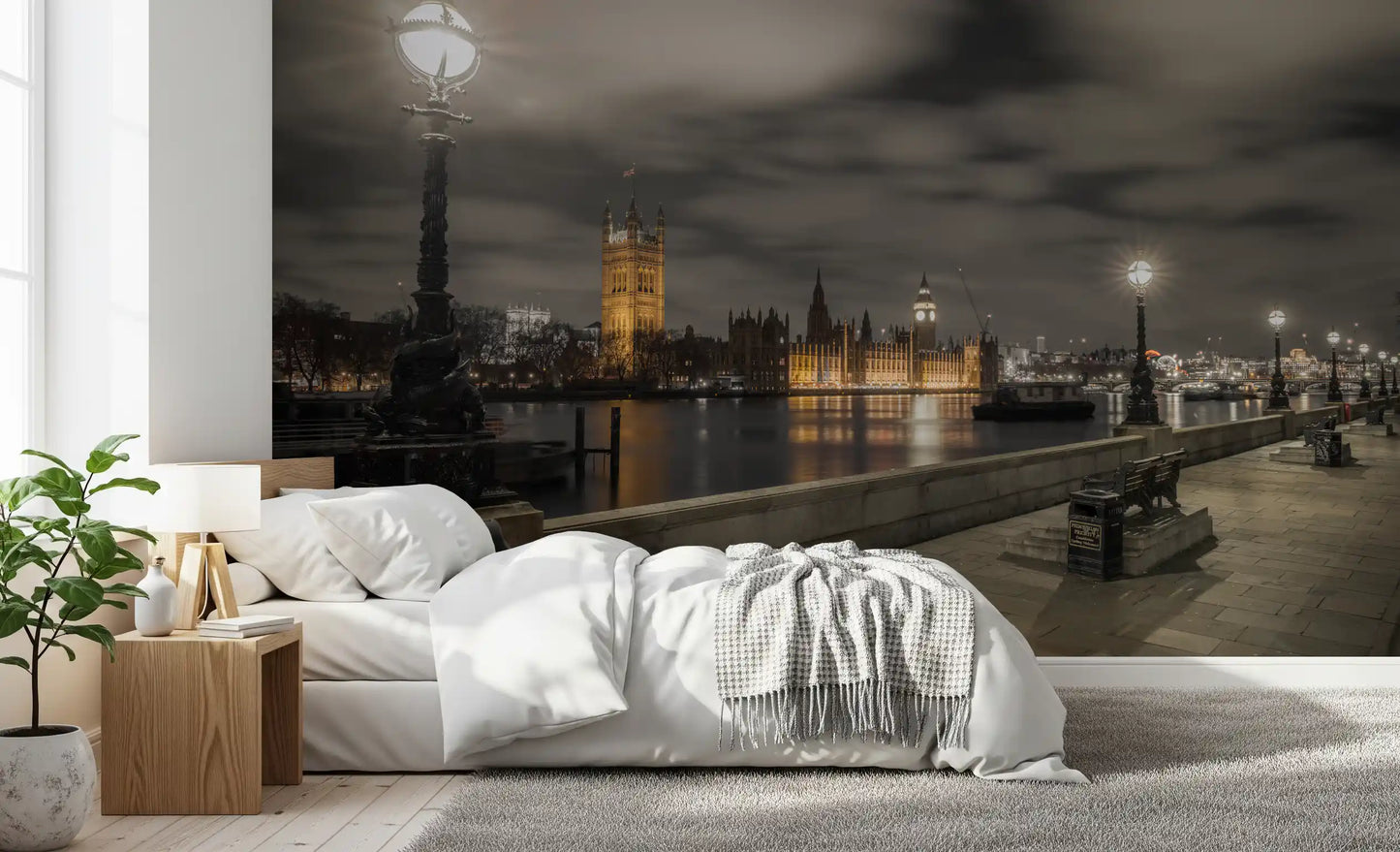 Westminster Evening Riverside Vista Wall Mural