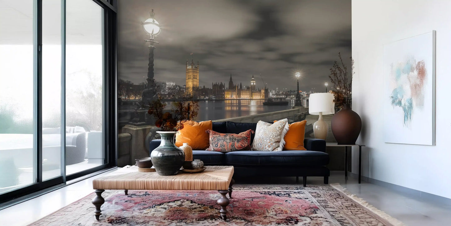 Westminster Evening Riverside Vista Wall Mural