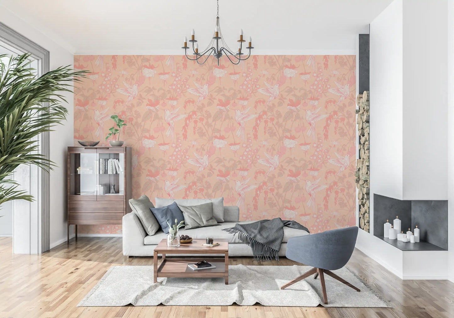 Hummingbird and Fuchsia Garden Wallpaper⁠