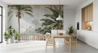 Vintage Coastal Garden Balustrade Wall Mural