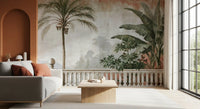 Vintage Coastal Garden Balustrade Wall Mural