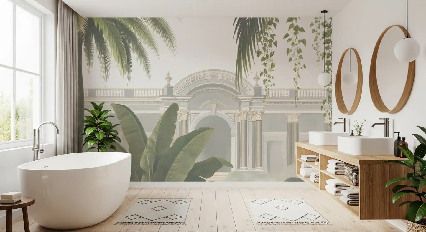 Neoclassical Tropical Garden Retreat Wall Mural