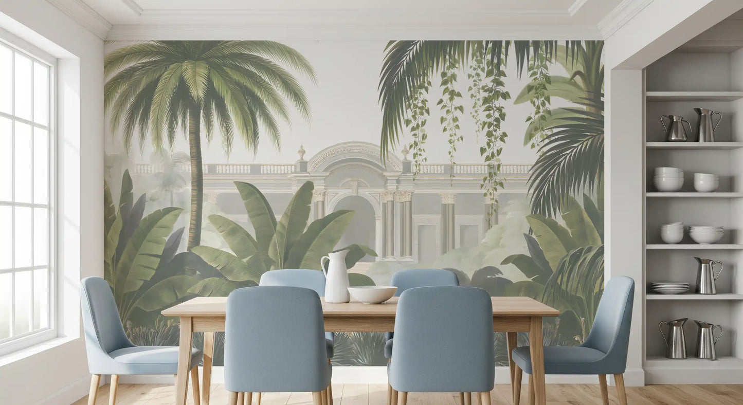 Neoclassical Tropical Garden Retreat Wall Mural