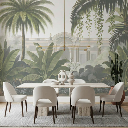 Neoclassical Tropical Garden Retreat Wall Mural