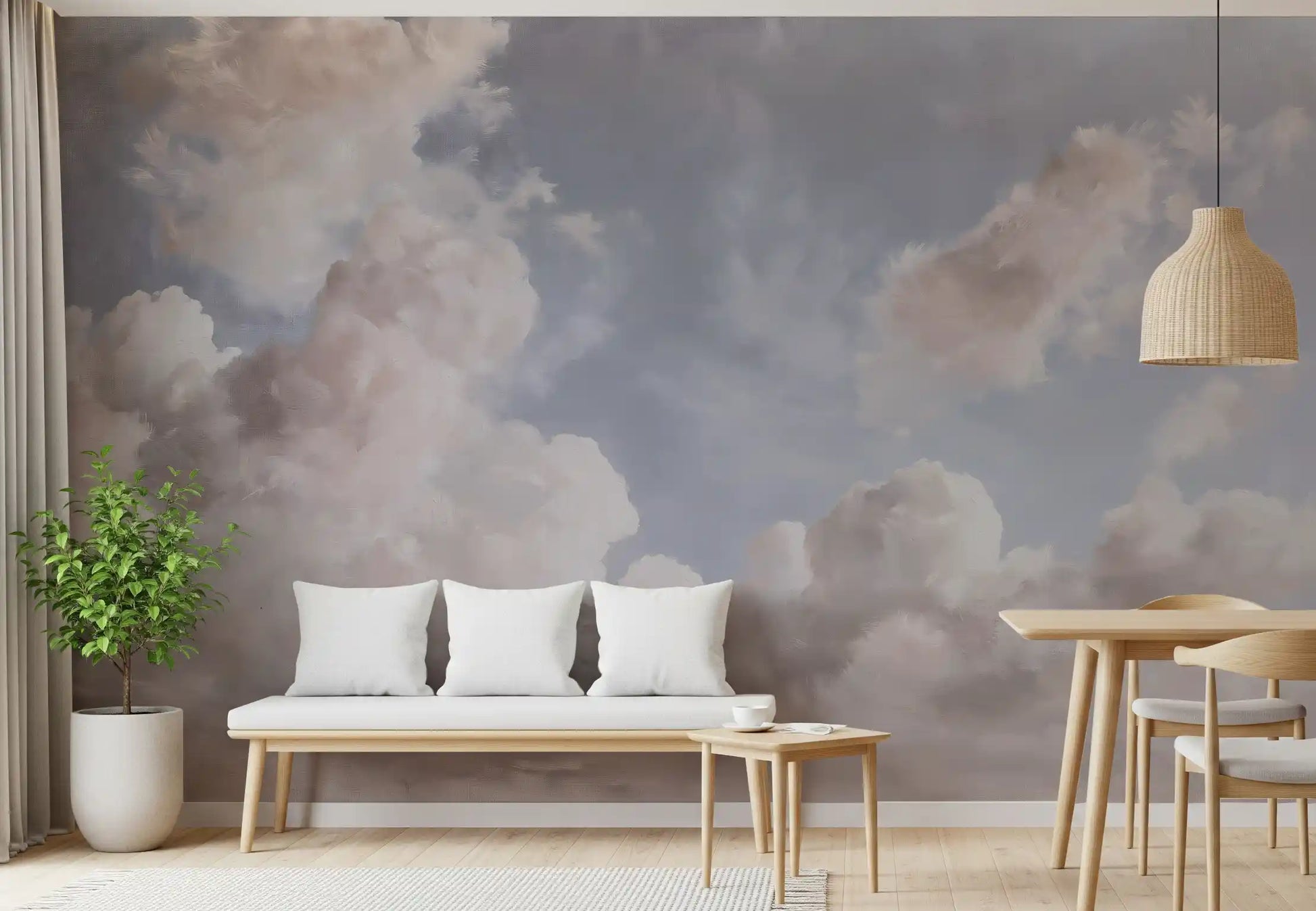 Ethereal Drift Painted Sky Wall Mural