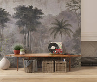 Misty River Expedition Scene Wall Mural