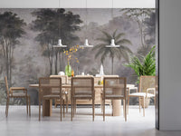 Misty River Expedition Scene Wall Mural