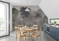 Misty River Expedition Scene Wall Mural