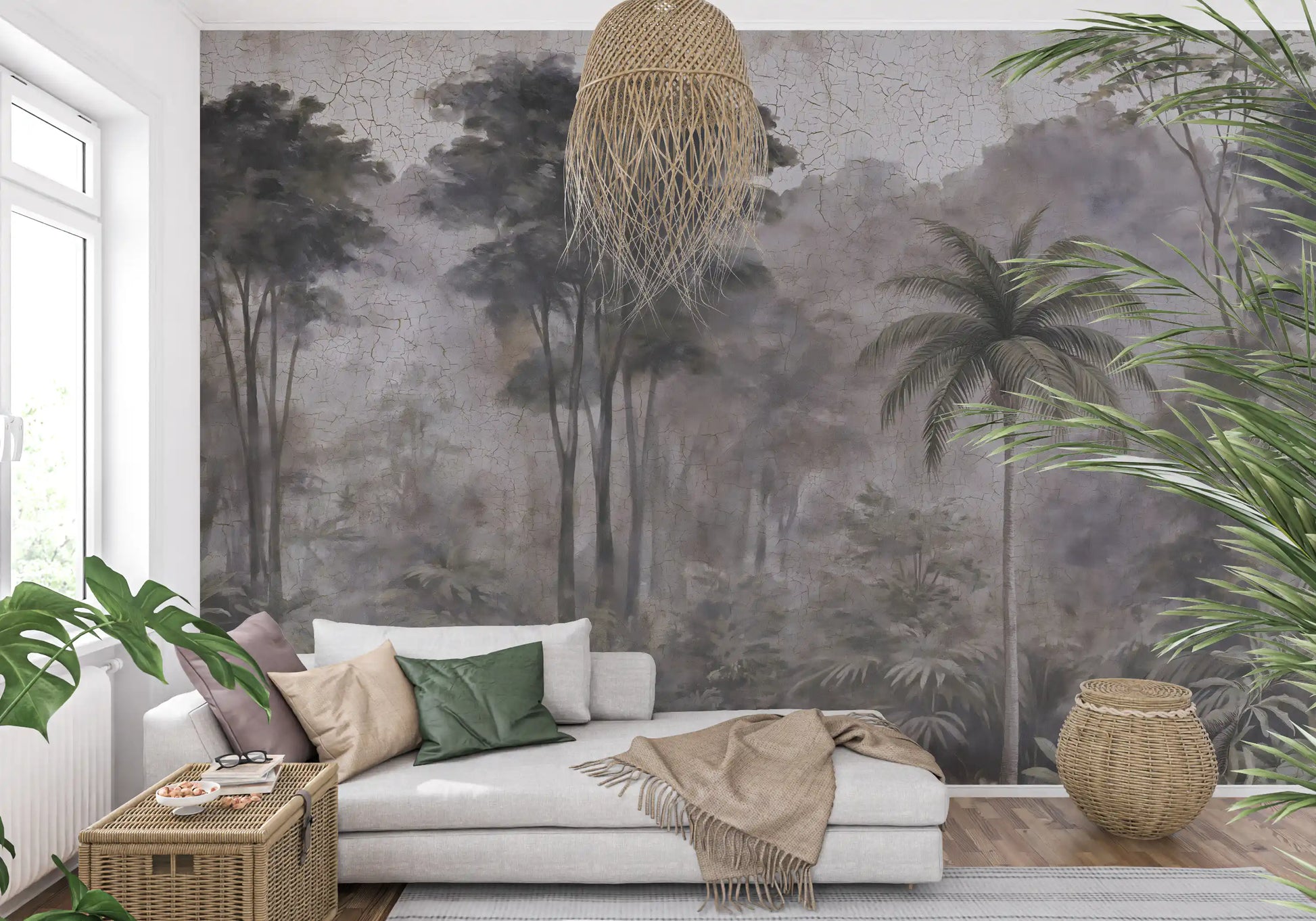 Misty River Expedition Scene Wall Mural