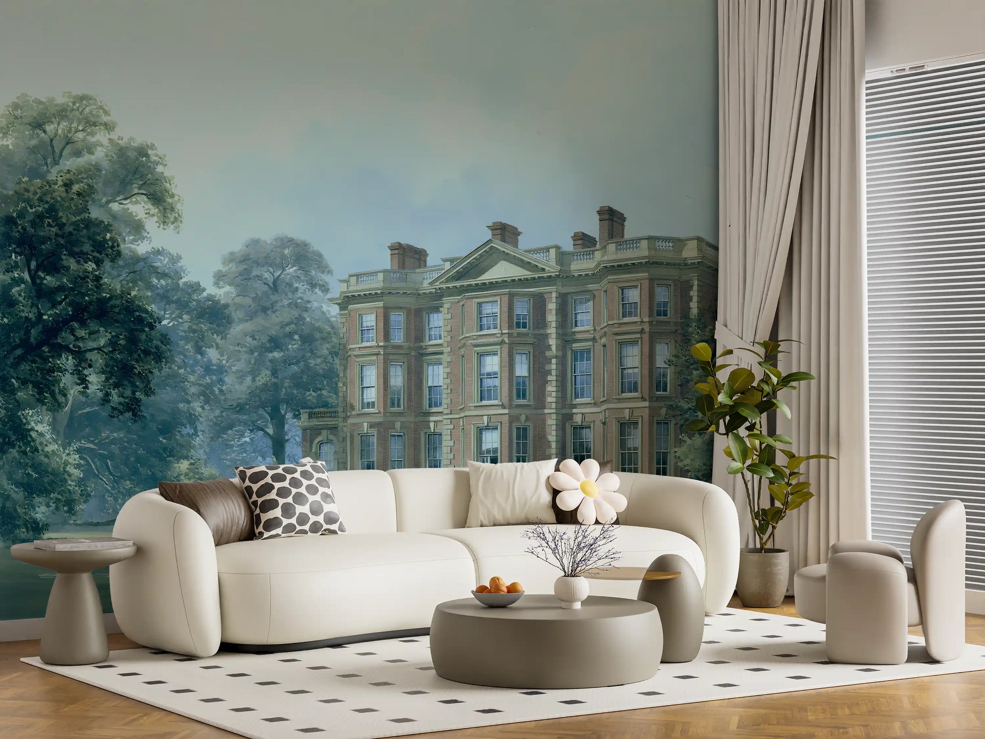 Stately Country Manor Estate Wall Mural
