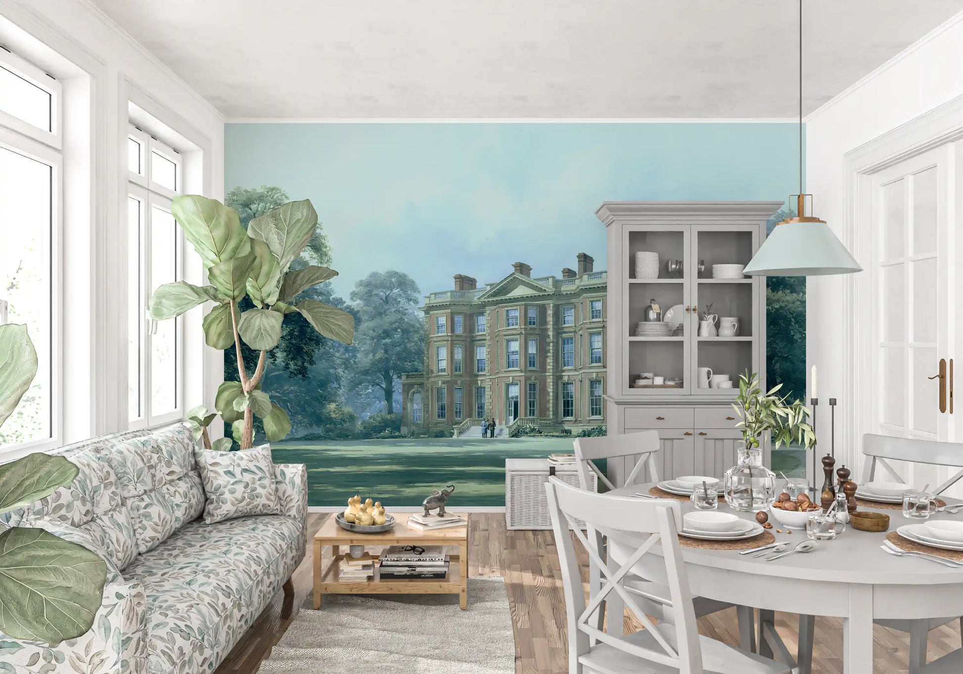 Stately Country Manor Estate Wall Mural