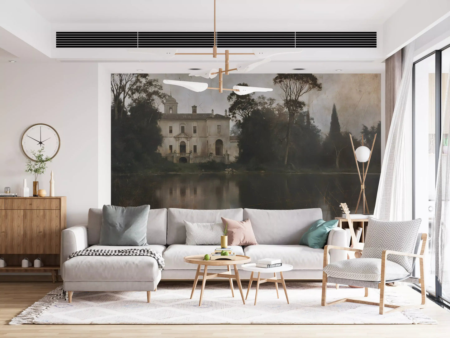Rustic Italian Villa Lakeside Manor Wall Mural
