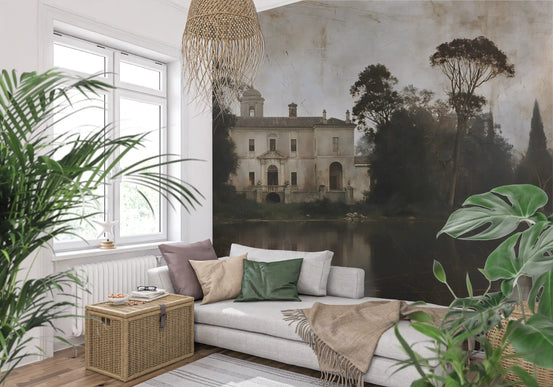 Rustic Italian Villa Lakeside Manor Wall Mural
