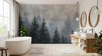 Atmospheric Evergreen Woodland Wall Mural