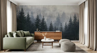 Atmospheric Evergreen Woodland Wall Mural