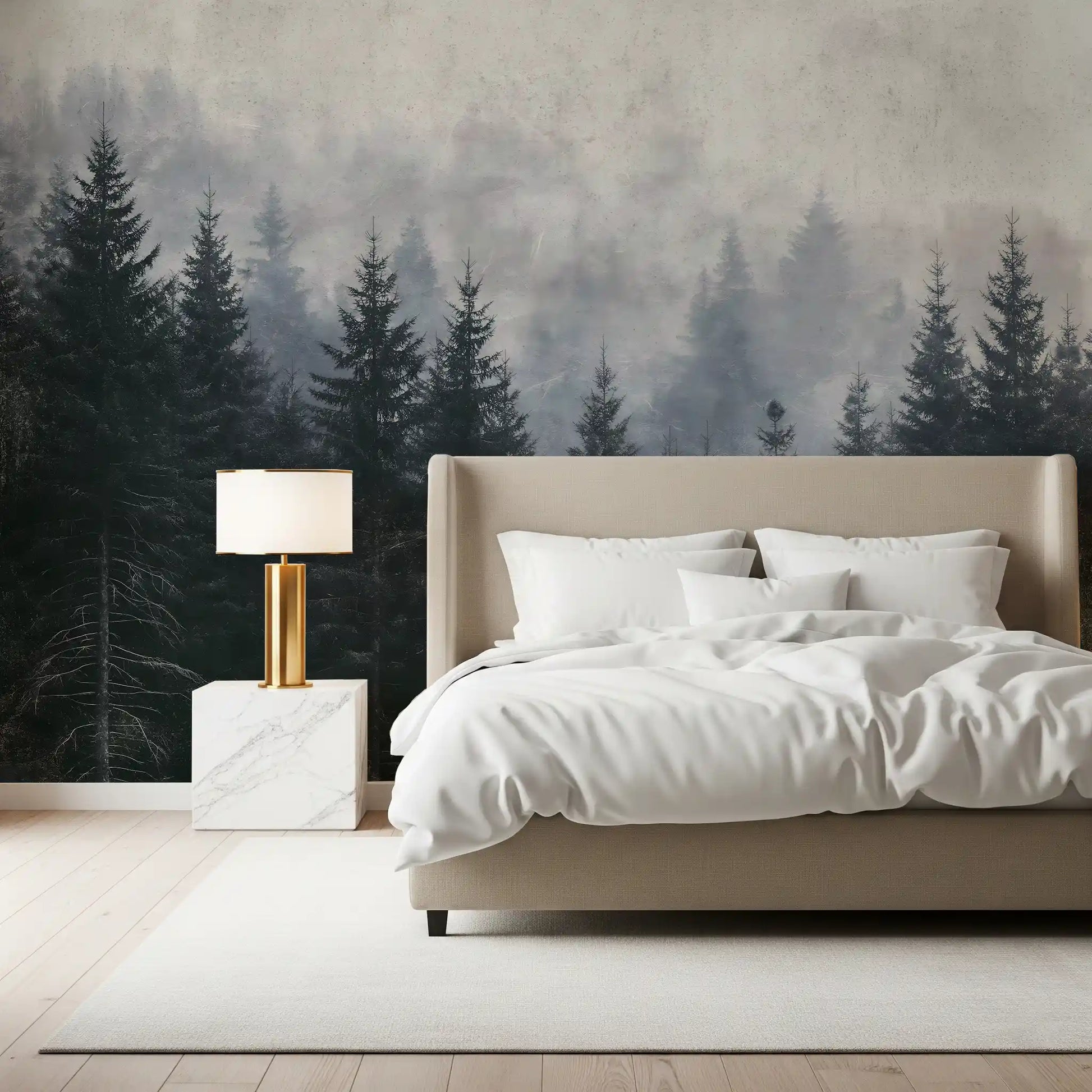Atmospheric Evergreen Woodland Wall Mural