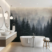 Atmospheric Evergreen Woodland Wall Mural
