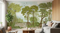 Enchanted Woodland Deer Sanctuary Wall Mural