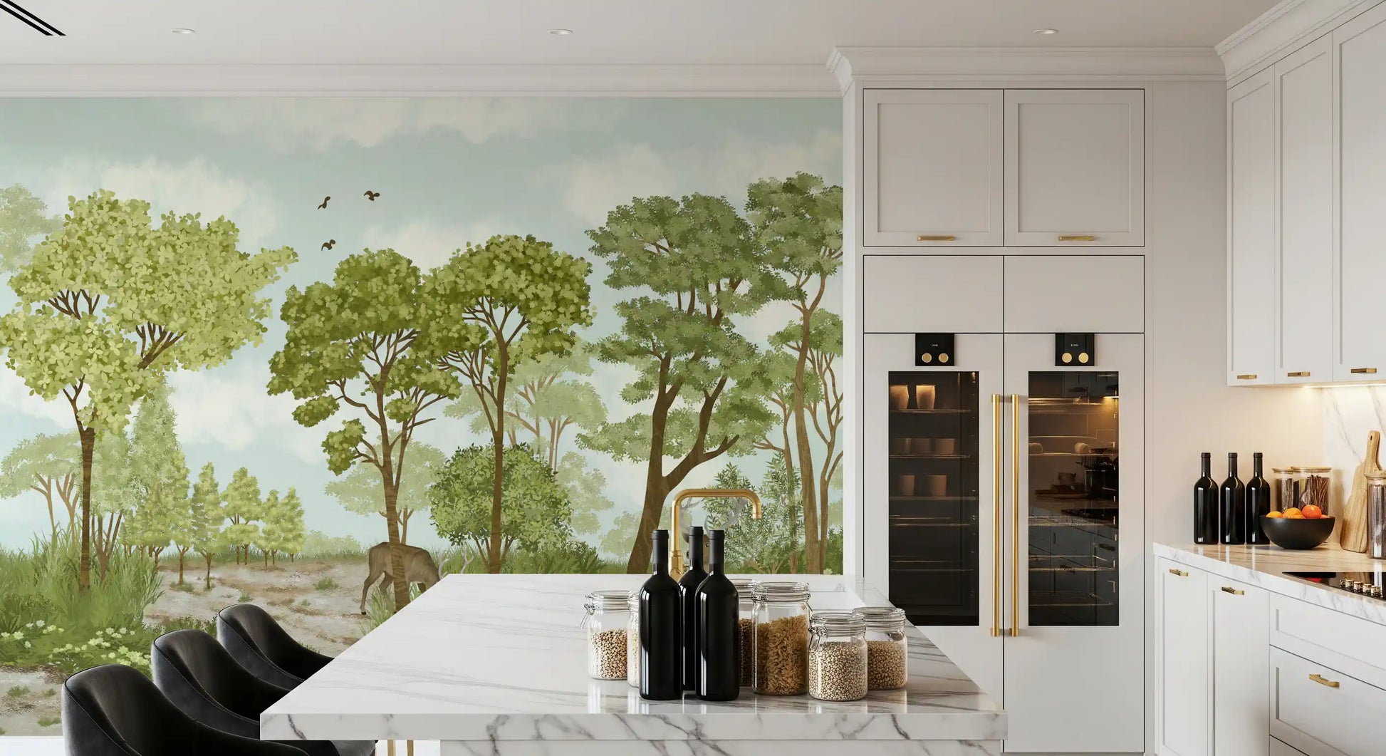 Enchanted Woodland Deer Sanctuary Wall Mural