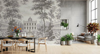 Grand Estate Garden Scene Wall Mural