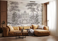 Grand Estate Garden Scene Wall Mural