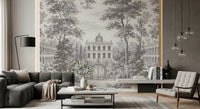 Grand Estate Garden Scene Wall Mural