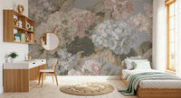 Vintage Hydrangea Botanical Garden Wall Mural