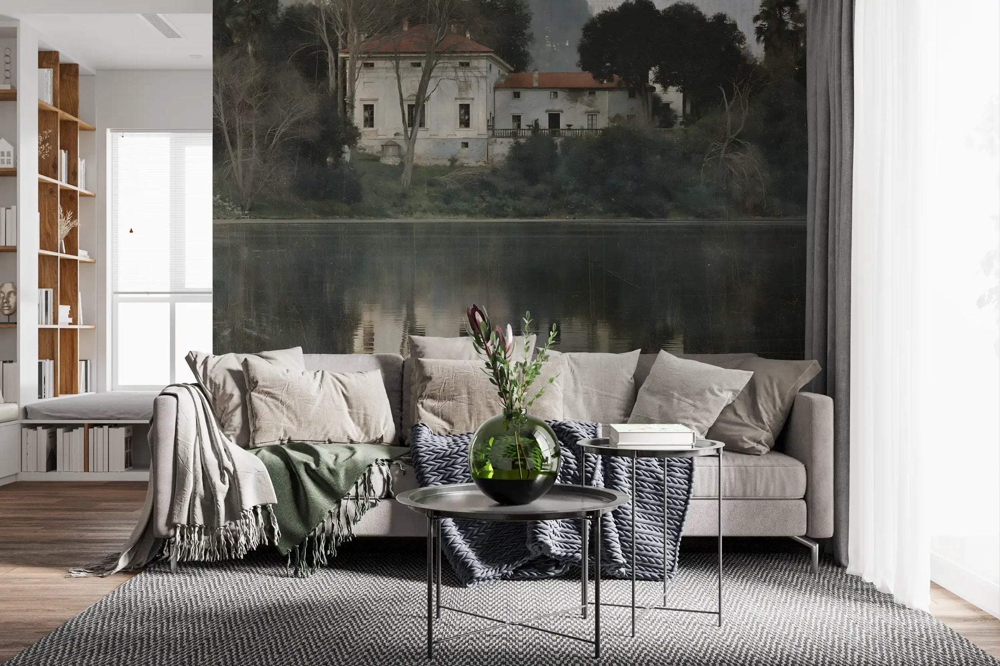 Aged European Estate Reflections Wall Mural