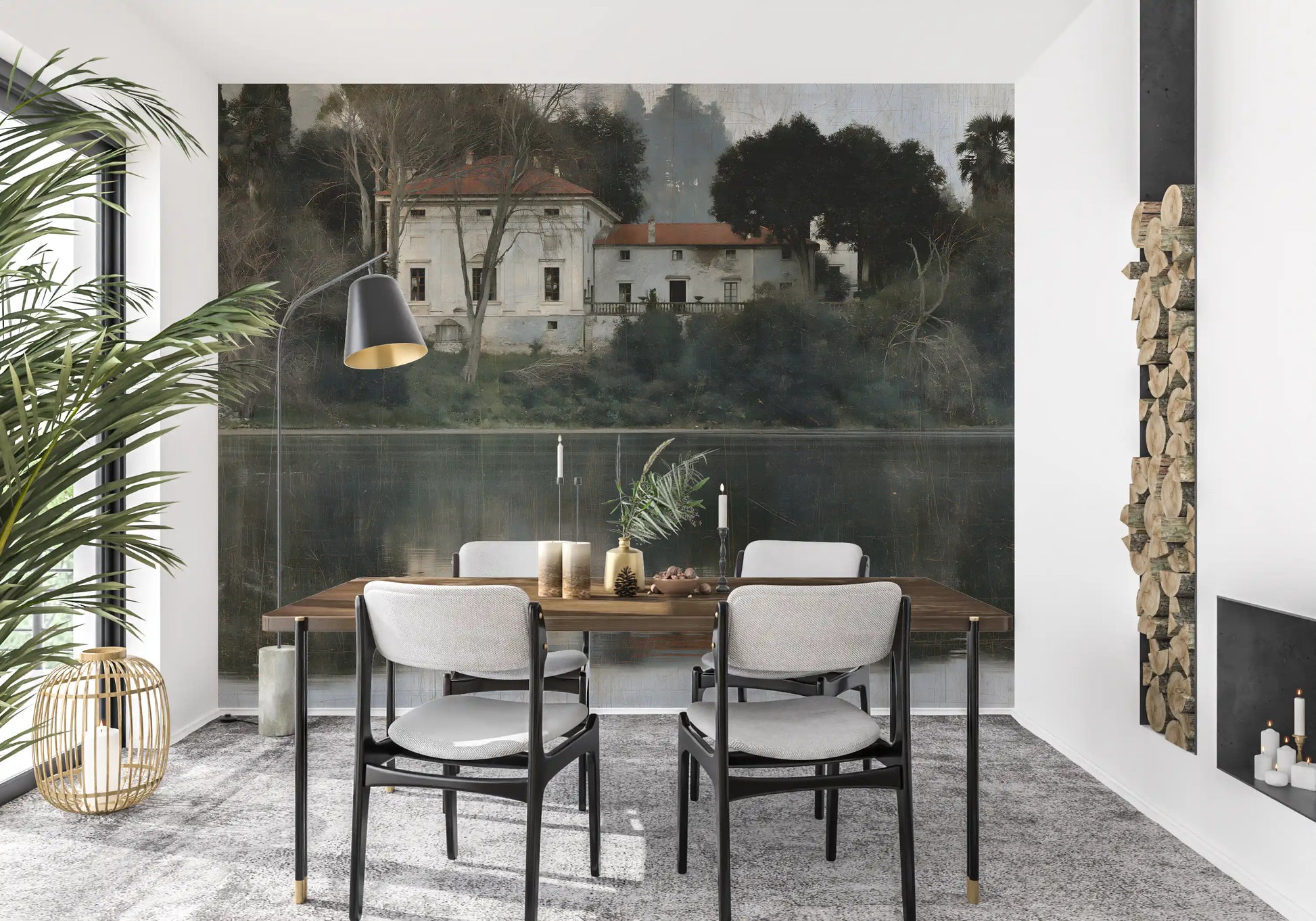 Aged European Estate Reflections Wall Mural