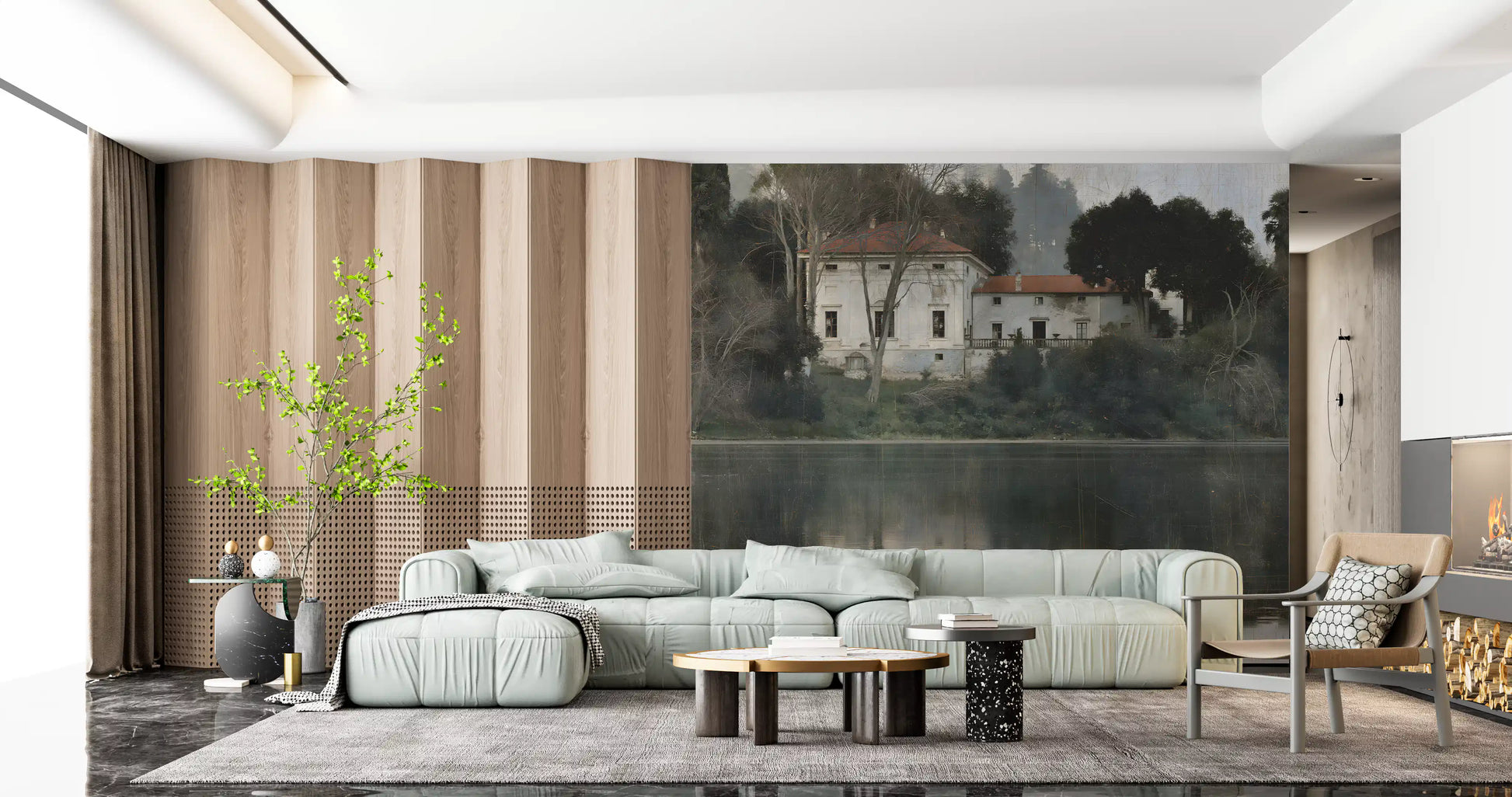 Aged European Estate Reflections Wall Mural