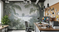 Enchanted Lush Jungle Horizon Wall Mural
